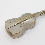 Victorian Silver Plated Novelty Violin Vesta Case Antique c1890s