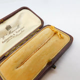Edwardian Boxed 15ct Gold Running Fox Stick Pin Antique c1910