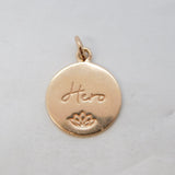 Rose Gold on Sterling Silver 'Hero' Charm Pendant Vintage c1970
