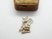 Sterling Silver Cartoon Laughing Cow Charm Pendant Vintage c1970