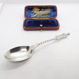 Victorian Sterling Silver Chorister Singing Terminal Teaspoon 1898 Birmingham