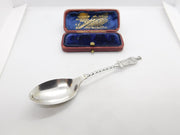 Victorian Sterling Silver Chorister Singing Terminal Teaspoon 1898 Birmingham