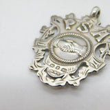 Victorian Sterling Silver 'PSA' Hand Shaking Fob Medal Antique 1898 Birmingham