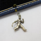 Sterling Silver Funny Man Running Charm Pendant Vintage c1970