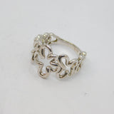 Sterling Silver Open Floral Design Studio Ring Contemporary c2000 Size L 1/2