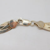 Italian Sterling Silver Flat Braided Collar Style Necklace Contemporary c1990