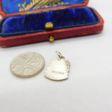 Sterling Silver and Enamel Caernarvon Travel Shield Charm Pendant Vintage c1970