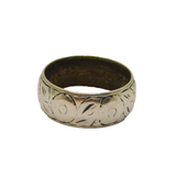 Victorian Sterling Silver Floral Wedding Ring Antique 1898 London Size N 1/2