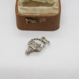Sterling Silver Flower Basket Charm Pendant Vintage c1970