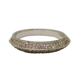 Sterling Silver Pave Set White Sapphire Peaked Ring Modern c2020 Size T 1/2