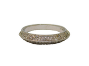 Sterling Silver Pave Set White Sapphire Peaked Ring Modern c2020 Size T 1/2