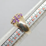 Sterling Silver 19 Amethyst Wide Front Statement Ring Vintage c2000 Size U 1/2