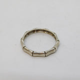 Sterling Silver Bamboo Pattern Band Ring Vintage c1970 Size M UK