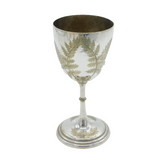 Victorian Silver Plated Floral Pattern Chalice Goblet Antique c1880s