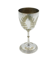 Victorian Silver Plated Floral Pattern Chalice Goblet Antique c1880s