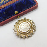 Victorian Sterling Silver Floral Pattern Sweetheart Brooch 1883 Birmingham