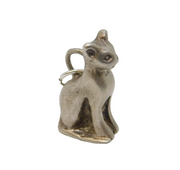 Sterling Silver Egyptian Cat Charm Pendant Vintage c1970s
