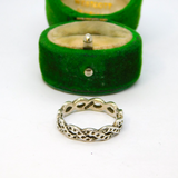 Sterling Silver Dotty Design Braided Band Ring Vintage c1970 Size O