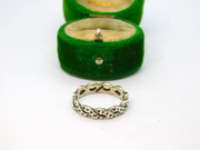Sterling Silver Dotty Design Braided Band Ring Vintage c1970 Size O