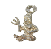 Sterling Silver Aquarius Zodiac Charm Pendant Vintage c1970