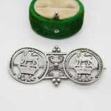 George IV Sterling Silver Shilling Coin Conversion Brooch Antique 1826
