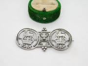 George IV Sterling Silver Shilling Coin Conversion Brooch Antique 1826