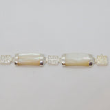 Sterling Silver Mother Of Pearl Panel Form Bracelet Contemporary c2000