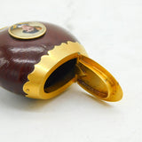 Victorian 15ct Gold & Tudor Noble Enamel Mounted Nut Vesta Case Antique 1880s