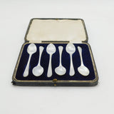 Victorian Boxed Set of Mother of Pearl Caviar Spoons Antique c1880s