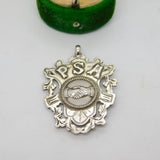 Victorian Sterling Silver 'PSA' Hand Shaking Fob Medal Antique 1898 Birmingham