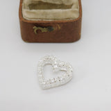 Sterling Silver Paste Heart Heart Charm Pendant Vintage c1970