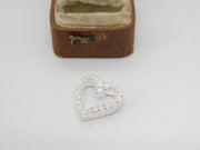 Sterling Silver Paste Heart Heart Charm Pendant Vintage c1970