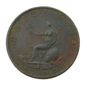 George III Copper Half Penny Soho Mint Coin Antique 1799 Very Fine Condition