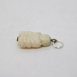 20th Century Carved White Glass Buddha Charm Pendant Antique c1920