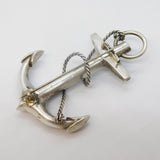 Victorian Scottish Sterling Silver Large Fouled Anchor Brooch Antique c1860s