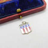 Sterling Silver and Enamel Amboise Travel Shield Charm Pendant Vintage c1970