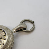 Victorian Aesthetic Movement Sterling Silver Sweetheart Locket Antique 1879