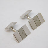 Pair of Sterling Silver & Diamond Set Gents Cufflinks Vintage c1990s