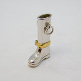 Azendi Sterling Silver & Gold Novelty Welly Boot Pendant Vintage