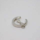 Sterling Silver Cat Sitting In Crescent Moon Charm Pendant Vintage c1970