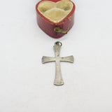 Sterling Silver Simple Crucifix Charm Pendant Vintage c1970