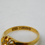 18ct Yellow Gold Diamond Set Daisy Cluster Ring Antique 1913 Birmingham