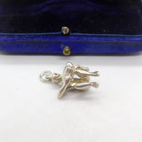 Sterling Silver Aquarius the Water Bearer Zodiac Charm Pendant Vintage c1970