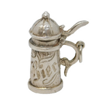 Sterling Silver Lidded Beer Stein Charm Pendant Vintage c1970