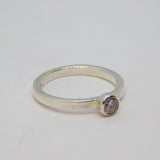 Sterling Silver Spinel Solitaire Band Ring Vintage c1970 Size M