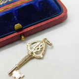 Sterling Silver 18th Birthday Good Luck Key Charm Pendant Vintage c1970