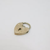 Sterling Silver Heart Lock Clasp Charm Pendant Vintage c1970