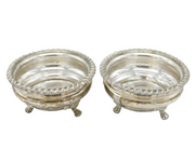 George III T&J Creswick Old Sheffield Silver Plated Salt Cellars Antique c1810