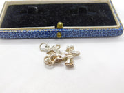 Sterling Silver Oriental Rickshaw Farmer Style Charm Pendant Vintage c1970