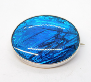 Sterling Silver Morpho Butterfly Wing Dress Brooch Antique c1920 Art Deco